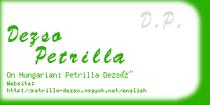 dezso petrilla business card